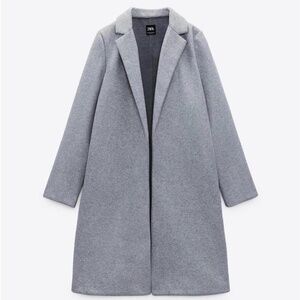 Zara silver grey felt coat XL